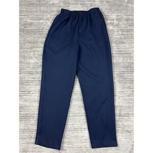 Bobbie Brooks Pants Womens 12 Blue Ribbed Pull On Elastic Waist 100% Polyester